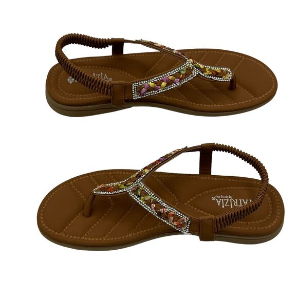 Patrizia Shoes - Patrizia by Spring Step Size 10 Trotta Braided/ Rhinestone T-Strap Sandals